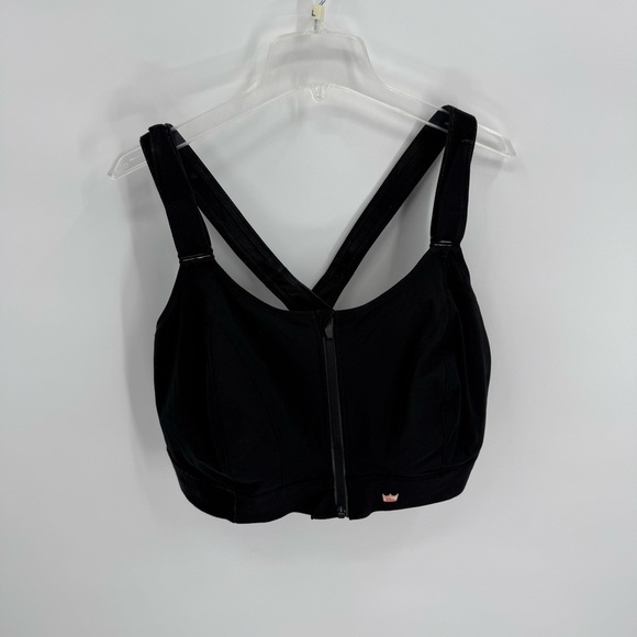 SHEFIT WOMEN 5 LUXE Black ZIP FRONT NO WIRE Adjustable FULL COVER SPORTS BRA - Picture 4 of 7